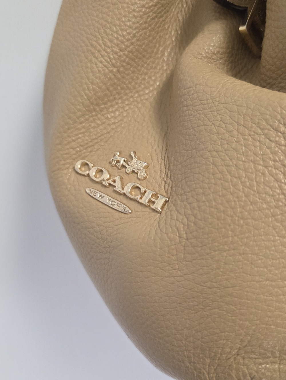 Coach Madison Phoebe Tan Pebbled Leather Shoulder Bag - Picture 2 of 16